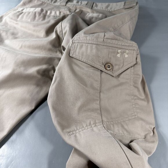 Under Armour Chino Khaki Pants Mens Drawstring Ankle Cargo Pocket Trousers - Picture 16 of 16